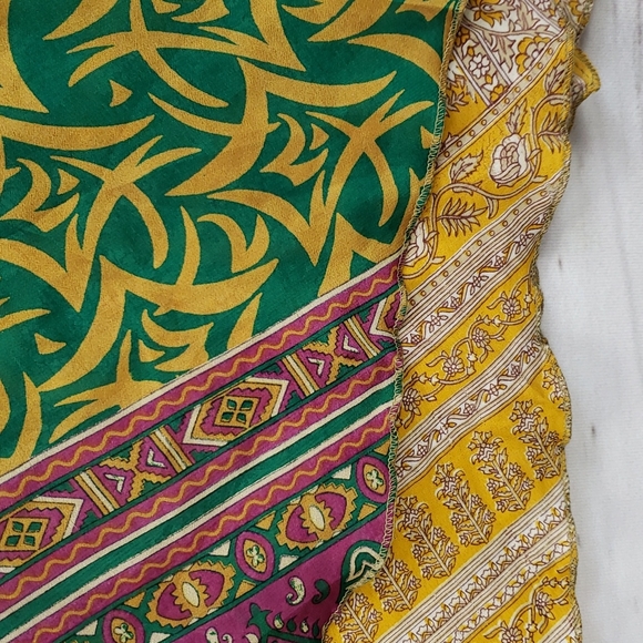 Darn Good Yarn Sari Silk Wrap Skirt Ankle Goddess - Picture 8 of 16